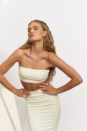 Off White Recyceltes Bandeau-Top
