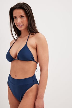 Navy Bikini-Höschen mit hoher Taille