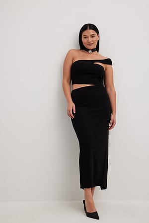 Black Jersey maxi-jurk met cut-out
