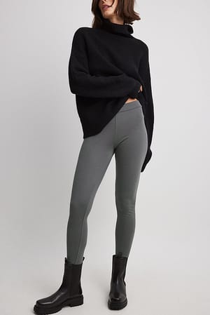 Dark Grey Jersey legging met middelhoge taille