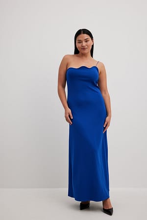 Blue Jersey mouwloze maxi-jurk