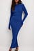 Knitted Shoulder Pads Maxi Dress