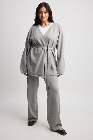 Grey Pantaloni ampi in maglia