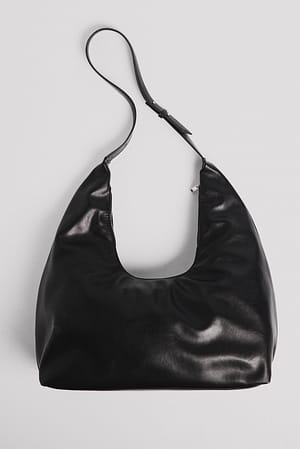 Black Große, gerundete Tote Bag