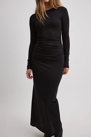 Black Maxi-jurk met lange mouwen