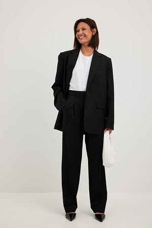 Black Pantaloni eleganti con taglio mid-rise
