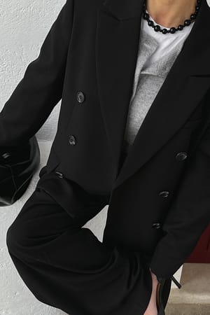 Black Double Breasted Blazer Jacket
