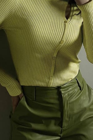 Light Green Cut Out Knitted Top