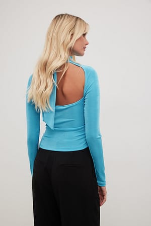 Blue Front Drapy Detailed Top