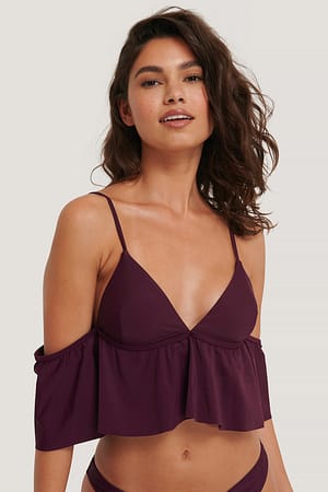 Burgundy Off-Shoulder Bikinitop