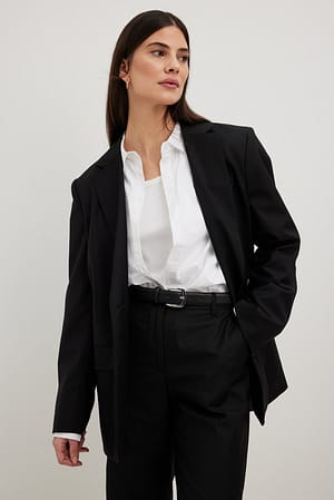 Black Oversize-Blazer mit taillierter Passform
