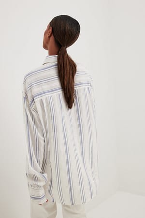 Blue Stripe Oversize-Langarmhemd mit Streifen
