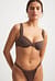 Drapierter glänzender Bikini-BH mit breiten Trägern