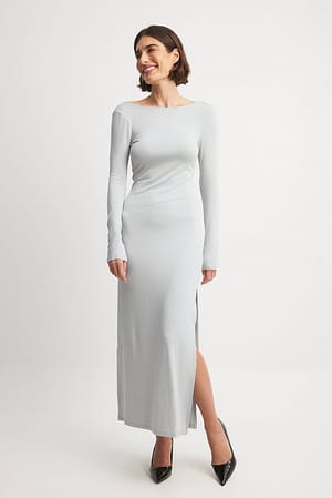 Light Grey Soft Line maxi-jurk