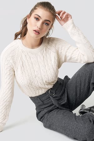 Ecru Cable Knitted Jumper